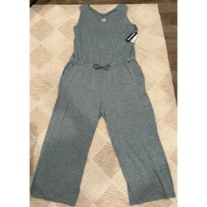 32 Degrees Heat Jumpsuit XXL 2XL Green Blue Heather Waist Tie Sleeveless Stretch